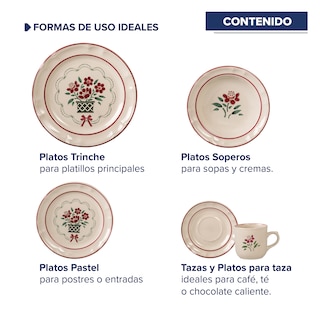 Foto 6 | Foto 6 | Vajilla Santa Anita Flor De Otoño De Porcelana 20 Pz Edicion Navidad