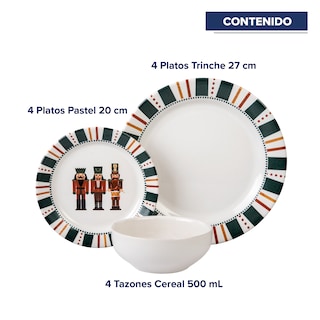 Foto 6 | Foto 6 | Vajilla Santa Anita Cascanueces De Porcelana 12 Pz Edicion Navidad