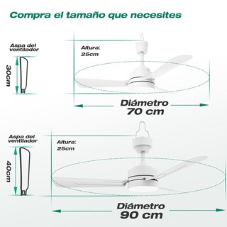 Foto 5 | Foto 5 | Ventilador De Techo Enchufable Con Gancho ventilador De Luz 35w 5m Cable De Luz diámetro 28in/70cm.con Mando A Distancia Adecua