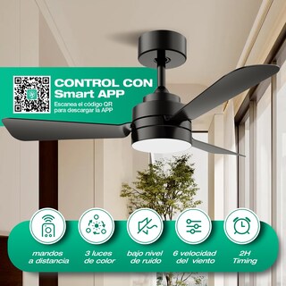 Foto 2 | Foto 2 | Ventilador De Techo Con Luz De 28inch/70cm ventiladores De Techo Con Luces Con Luz Y Control Remoto 6 Velocidades 3cct 35w regul