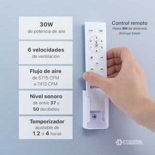 Foto 5 | Foto 5 | Esquimal Ventilador De Techo Con Luz Abanico 132 Cm Estilo Industrial Función Reversible Aspas De Madera 6 Velocidades Temp