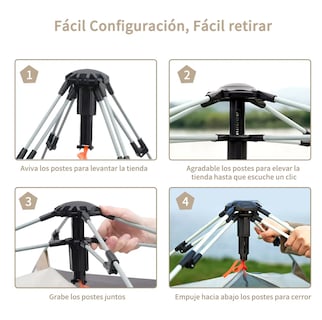 Foto 4 | Foto 4 | Tienda De Campaña Automática Funjn Upf 50+ Impermeable Beige