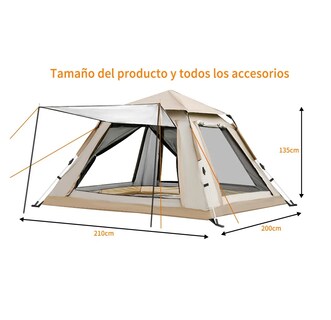 Foto 5 | Foto 5 | Tienda De Campaña Automática Funjn Upf 50+ Impermeable Beige