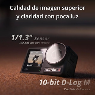 Foto 6 | Foto 6 | Dji Osmo Action 4 Cámara 4k/120fps Impermeable Con Sensor 1/1.3” 160 Min De Grabación Combo Estándar Con 2 Baterías Tarjeta 6