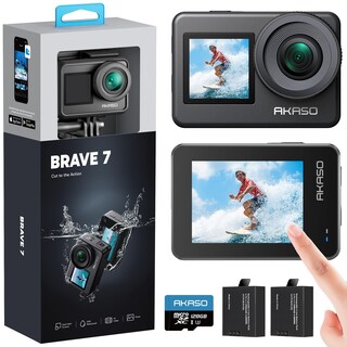 Foto 1 | Foto 1 | Akaso Brave 7 Cámara Deportiva 4k Con Tarjeta De Memoria Microsdxc De 128gb Cámara De Acción 20mp Wifi Camara Acuatica Sumergibl