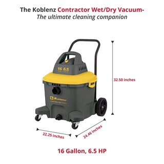 Foto 3 | Foto 3 | Koblenz Contractor Aspiradora Húmeda/seca 16 Galones 6.5 Hp Contractorseries Mango Gris Amarillo (wd-16 C4h)