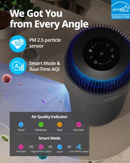 Foto 5 | Foto 5 | Coway Purificador De Aire Para Recámara Y Hogar De Hasta 810 Pies Filtro Hepa Verdadero Para Humo Alergias Caspa De Mascotas