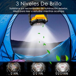 Foto 3 | Foto 3 | Ventilador Portátil De Camping lostrain 10400mah Ventilador Para Acampar Recargable Con Luz Y Gancho abanico De Camping Silencio