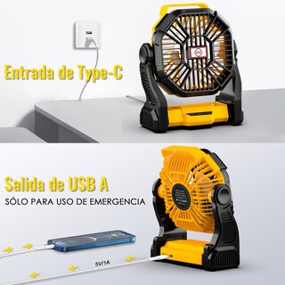 Foto 4 | Foto 4 | Ventilador Portátil De Camping lostrain 10400mah Ventilador Para Acampar Recargable Con Luz Y Gancho abanico De Camping Silencio