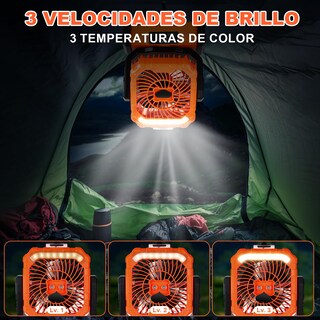 Foto 5 | Foto 5 | Spopal Ventilador Portátil Recargable Con Spray 20000mah 5 Velocidades Y Gancho 360° Luz Led Multifunción Temporizador Cont