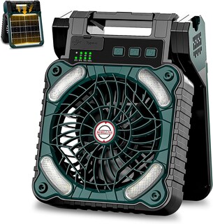 Foto 1 | Foto 1 | Ventilador De Camping|10400 Mah Ventilador Portátil Solar Y Usb Recargable|ventiladores De Escritorio Solar Con Linterna Led Tem