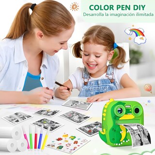 Foto 6 | Foto 6 | Yowndsn Cámara Digital Instantánea Para Niños 1080p Cámara Digital Niños Con 2 8'' Grande Pantalla Hd Doble Camara Flash Tar