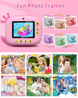 Foto 3 | Foto 3 | Cámara De Impresión Instantánea Para Niños Visualización De 2.4 Pulgadas Cámara Digital Hd De 12 Mp/1080p Niños Y Niñas De 3
