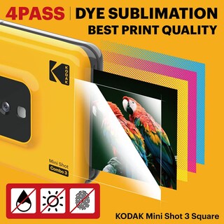 Foto 4 | Foto 4 | Kodak Mini Shot 3 Cuadrado Tamaño Instagram Cámara E Impresora Instantánea Bluetooth Con Tecnología 4pass - Amarillo