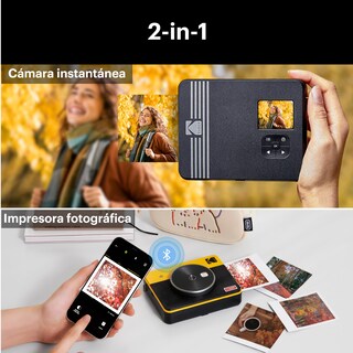 Foto 4 | Foto 4 | Kodak Mini Shot 3 Retro 4pass 2-en-1 Cámara Instantánea Y Impresora De Fotos (7 6x7 6cm) + Pack Con 68 Hojas Amarillo