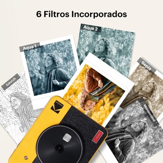 Foto 6 | Foto 6 | Kodak Mini Shot 3 Retro 4pass 2-en-1 Cámara Instantánea Y Impresora De Fotos (7 6x7 6cm) + Pack Con 68 Hojas Amarillo