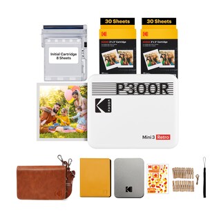 Foto 1 | Foto 1 | Kodak Mini 3 Retro 4pass Impresora De Fotos Portátil (7 6x7 6cm) + Pack De Regalo Con 68 Hojas Blanco