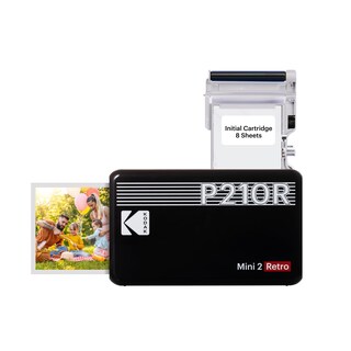 Foto 1 | Foto 1 | Kodak Mini 2 Retro 4pass Impresora De Fotos Portátil (5 3x8 6cm) + 8 Hojas Negro