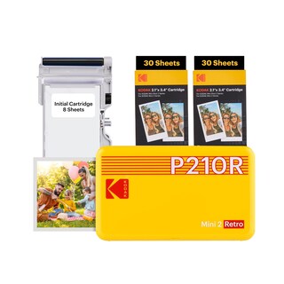 Foto 1 | Foto 1 | Kodak Mini 2 Retro 4pass Impresora De Fotos Portátil (5 3x8 6cm) + Pack Con 68 Hojas Amarillo