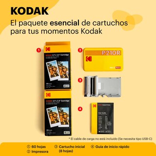 Foto 3 | Foto 3 | Kodak Mini 2 Retro 4pass Impresora De Fotos Portátil (5 3x8 6cm) + Pack Con 68 Hojas Amarillo
