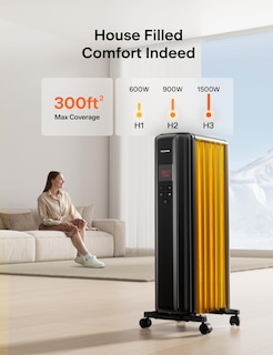 Foto 3 | Foto 3 | Pelonis - Calentador De Radiador Lleno De Aceite Para Uso En Interiores Con Mando A Distancia Calentador Eléctrico Con Termosta