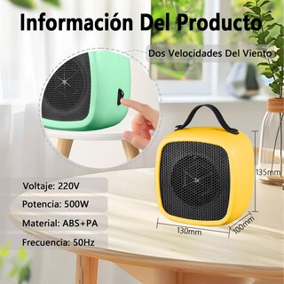 Foto 5 | Foto 5 | Ehrhdkns Calefactor Eléctrico De Habitación Portátil 500w Calentador Ajustable De 2 Etapas Protección Contra Sobrecalentamien
