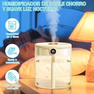 Foto 3 | Foto 3 | 2lhumidificador De Aireportátil humidificador De Aromas mini Humidificadores con Pantalla Digital Humidificador Silencioso apag