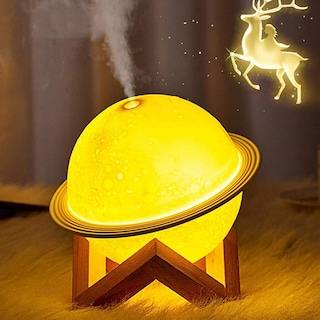 Foto 1 | Foto 1 | Ingequis Humidificador Forma Planeta Con 2 Modos De Humidificación Silenciosa  Difusor Led De Aromaterapia  Lámpara Nocturna Lun