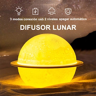 Foto 2 | Foto 2 | Ingequis Humidificador Forma Planeta Con 2 Modos De Humidificación Silenciosa  Difusor Led De Aromaterapia  Lámpara Nocturna Lun