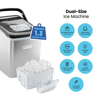Foto 4 | Foto 4 | Iceman Máquina Portátil De Hielo De Doble Tamaño Chefman Crea 2 Tamaños De Cubo En 6 Minutos Hace Hasta 11 Kg. En 24 Horas Fu