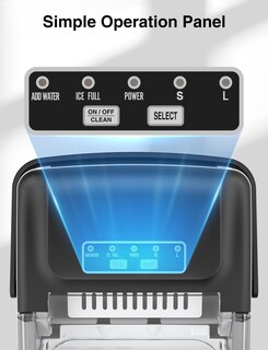 Foto 6 | Foto 6 | Crownful Ice Maker Countertop With Handle Self-cleaning Ice Maker With Scoop And Basket 26lbs/24h 9 Cubes In 6 Mins portable Sm