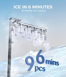 Foto 2 | Foto 2 | Ecozy Maquina Para Hacer Hielo Maquina De Hielo Portátil Con Autolimpieza 9 Cubitos De Hielo En 6 Minutos 26 Libras En 24 Hor