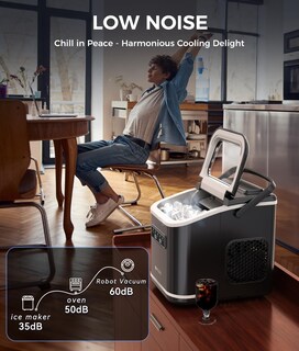 Foto 5 | Foto 5 | Ecozy Maquina Para Hacer Hielo Maquina De Hielo Portátil Con Autolimpieza 9 Cubitos De Hielo En 6 Minutos 26 Libras En 24 Hor