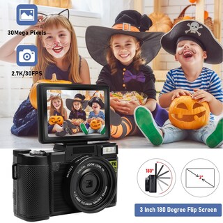 Foto 2 | Foto 2 | Zimcti Cámara De Video Cá Mara Digital 30 Millones Full Hd 2.7k Con Pantalla Flip Hd R2s(está Ndar + Lente Gran Angular + Tarjet