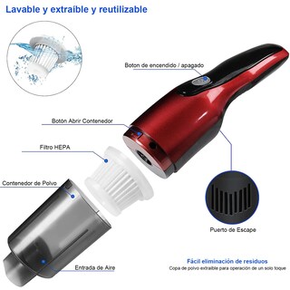 Foto 3 | Foto 3 | Rugnadoo Aspiradora De Mano Aspiradora Para Auto Inalambrica Usb Carga Rapida 12000pa Plumero De Aire Comprimido Eléctrico