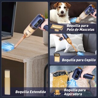 Foto 3 | Foto 3 | Aspirador De Mano 4 En 1 Para Coche 15000 Pa Mini Soplador De Aire Portátil Inalámbrico Aspiradora Recargable De Pantalla Led