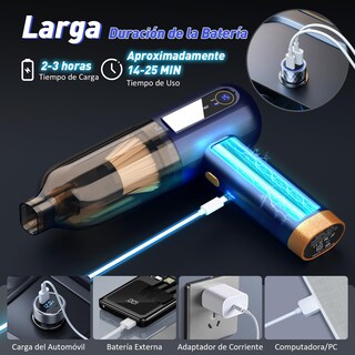 Foto 5 | Foto 5 | Aspirador De Mano 4 En 1 Para Coche 15000 Pa Mini Soplador De Aire Portátil Inalámbrico Aspiradora Recargable De Pantalla Led