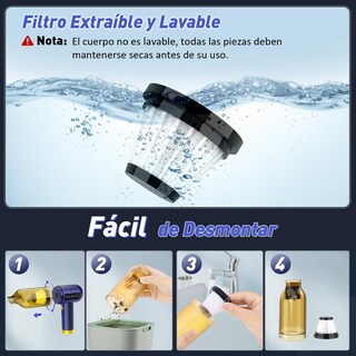 Foto 6 | Foto 6 | Aspirador De Mano 4 En 1 Para Coche 15000 Pa Mini Soplador De Aire Portátil Inalámbrico Aspiradora Recargable De Pantalla Led