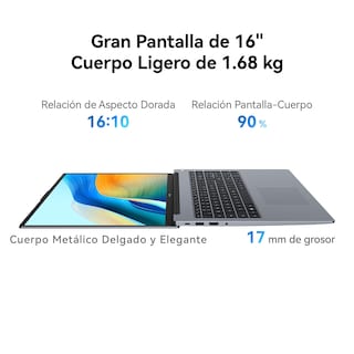Foto 2 | Foto 2 | Huawei Laptop Thin & Light Matebook D 16 Intel 12th Core I5-12450h 16gb+1tb Win11 Type-c Fast Charging Fingerprint Plateado