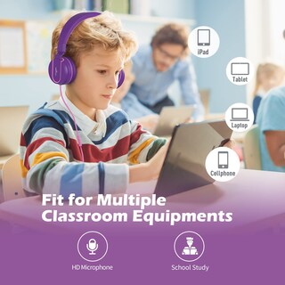Foto 4 | Foto 4 | Ailihen I35 - Auriculares De Diadema Para Niños Con Micrófono Plegables Ajustables Para La Escuela Teléfonos Móviles Compu