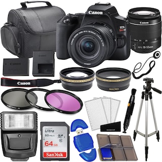 Foto 1 | Foto 1 | Canon Eos Rebel Sl3 Cámara Réflex Digital Con Ef-s 18-55 Mm Paquete De Lentes 3 Kit De Objetivos Memoria De 64 Gb Gran Angula
