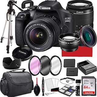 Foto 1 | Foto 1 | Canon Eos 2000d (rebel T7) Cámara Dslr Con Lente De Zoom De 18-55 Mm F/3.5-5.6 Memoria De 64 Gb Estuche Trípode Y Más (paquet