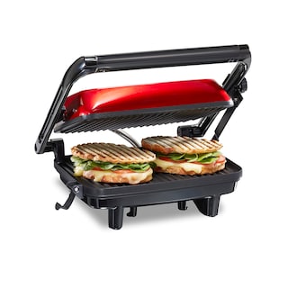 Foto 1 | Foto 1 | Hamilton Beach Sandwichera Prensa Para Panini Para Cualquier Espesor De Sándwich Parrillas Antiadherentes De 25.4 X 20.32 Cen