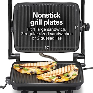 Foto 3 | Foto 3 | Hamilton Beach Sandwichera Prensa Para Panini Para Cualquier Espesor De Sándwich Parrillas Antiadherentes De 25.4 X 20.32 Cen
