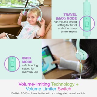 Foto 2 | Foto 2 | Mee Audio Kidjamz Kj45 Auriculares De Escucha Seguros Para Niños Con Limitador De Volumen Y Micrófono Con Cable Con Conector De