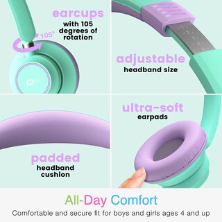 Foto 3 | Foto 3 | Mee Audio Kidjamz Kj45 Auriculares De Escucha Seguros Para Niños Con Limitador De Volumen Y Micrófono Con Cable Con Conector De