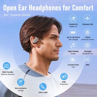 Foto 2 | Foto 2 | Zipforce Auriculares Inalámbricos Bluetooth 5.4 De Entrada Completa 4 Micrófono Ows Enc Llamada Clara Touch 40 Horas Tiempo