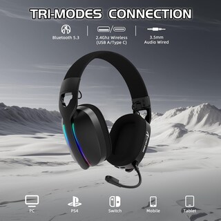 Foto 2 | Foto 2 | Yindiao Attack Shark L90 Auriculares Inalámbricos Rgb Ultraligeros Para Juegos Con Micrófono Enchufable Bluetooth 5.3 Y 2.4g Au