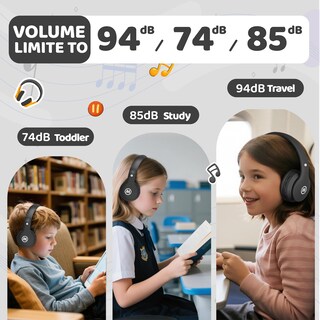 Foto 5 | Foto 5 | Mokata - Auriculares Bluetooth Inalámbricos/con Cable Para Niños Volumen Limitado 85/110 Db Protección Plegable Sobre La Orej