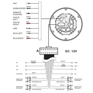 Foto 6 | Foto 6 | Estéreo De Radio Marino Receptor De Medios Bluetooth A Prueba De Agua Rca Sub Salida Antiinterferencia Para Yates Vehículos Cam